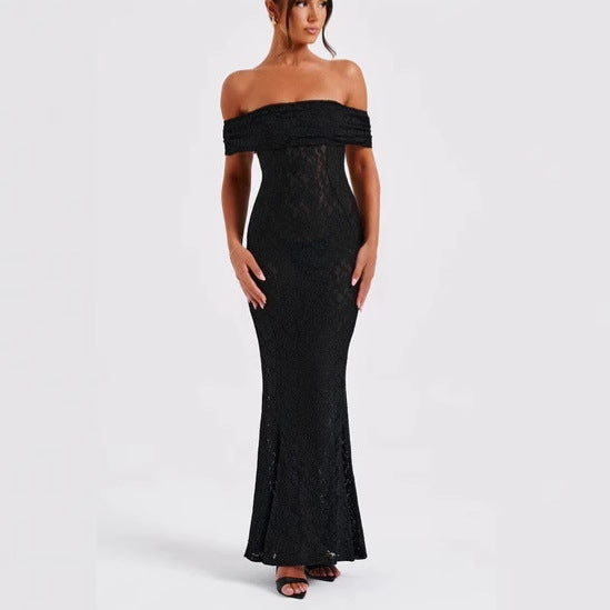 Lace Dress With Open Back And Tube Top