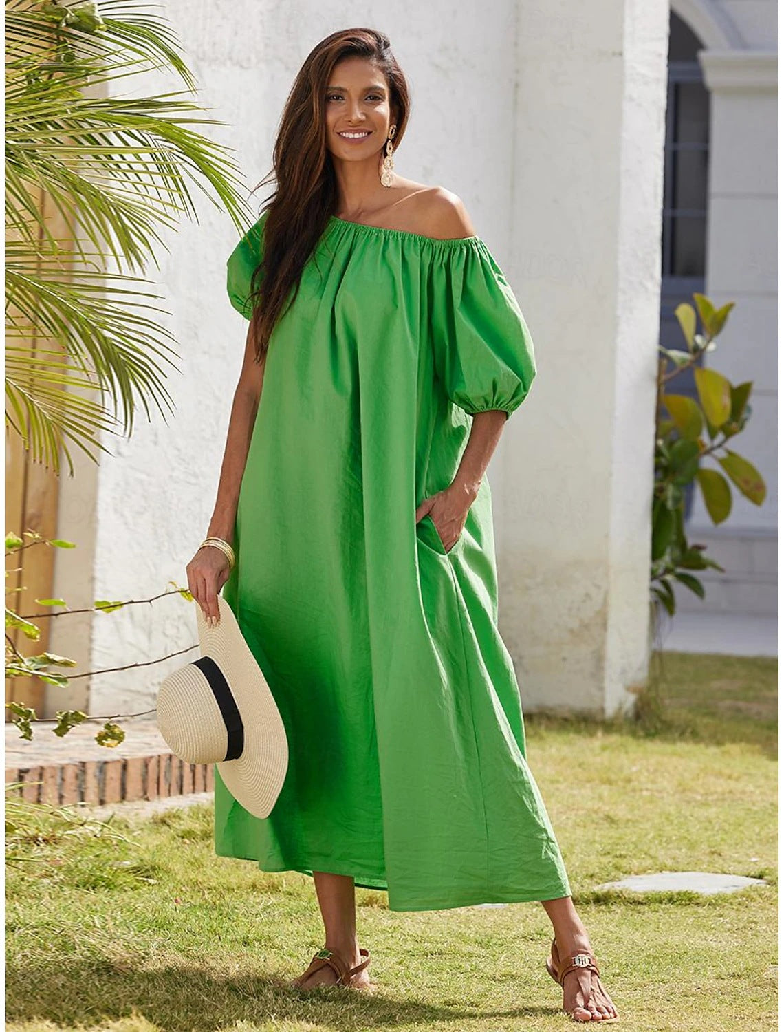 Puff Sleeve Off-Shoulder Dress