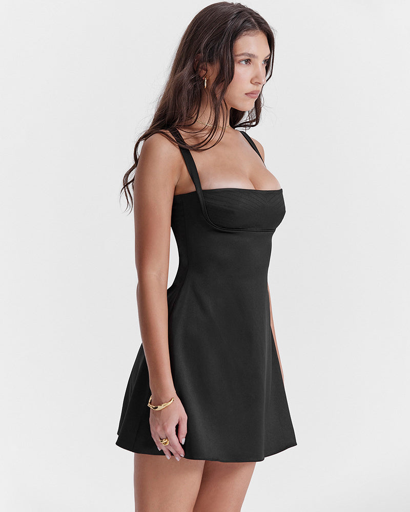 Pink Quartz Mini Dress - Black