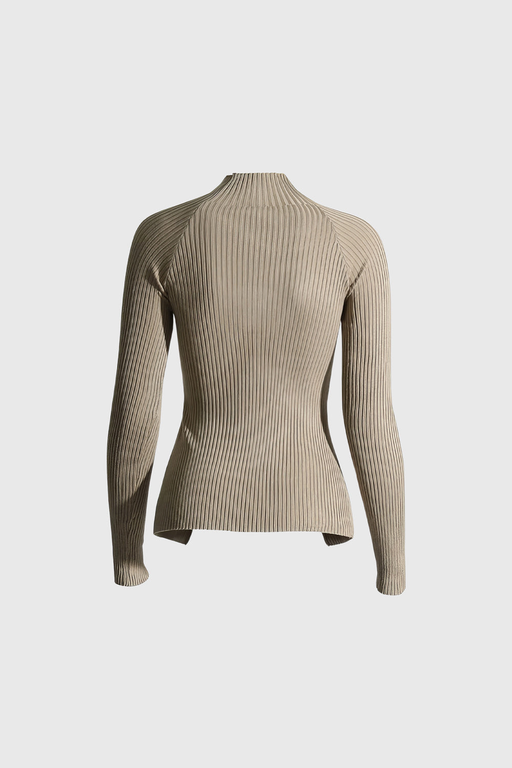 Gerippter Pullover mit Cut-Outs - Khaki