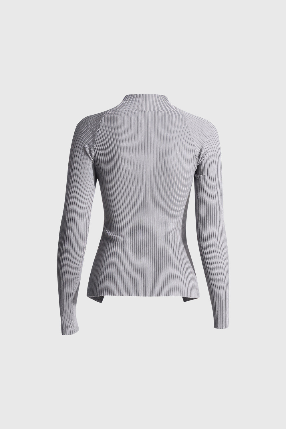 Gerippter Pullover mit Cut-Outs - Grau