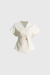 Weste mit einem Knopf - Weiß