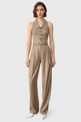 Weste mit Kragen - Braun