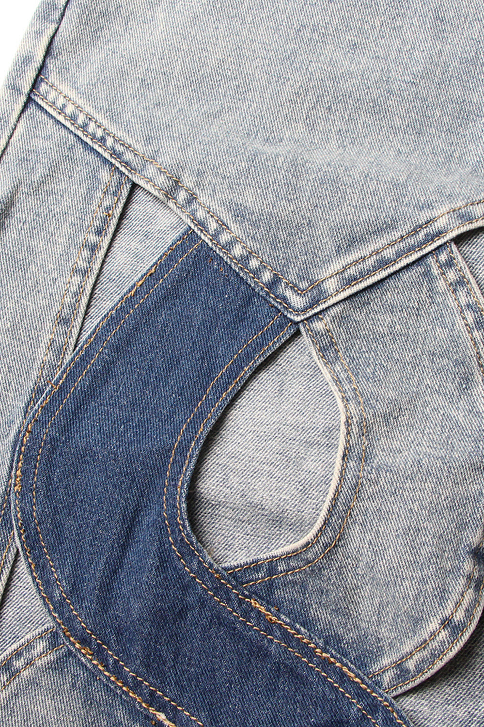 Denim-Midirock mit Cuts - Blau