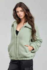 Short Teddy Jacket - Green