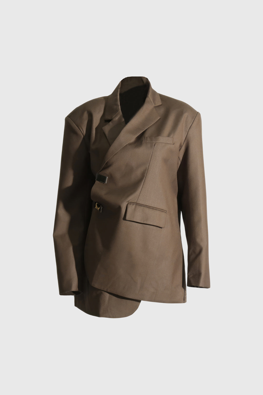 Blazer à fermeture irrégulière - Marron