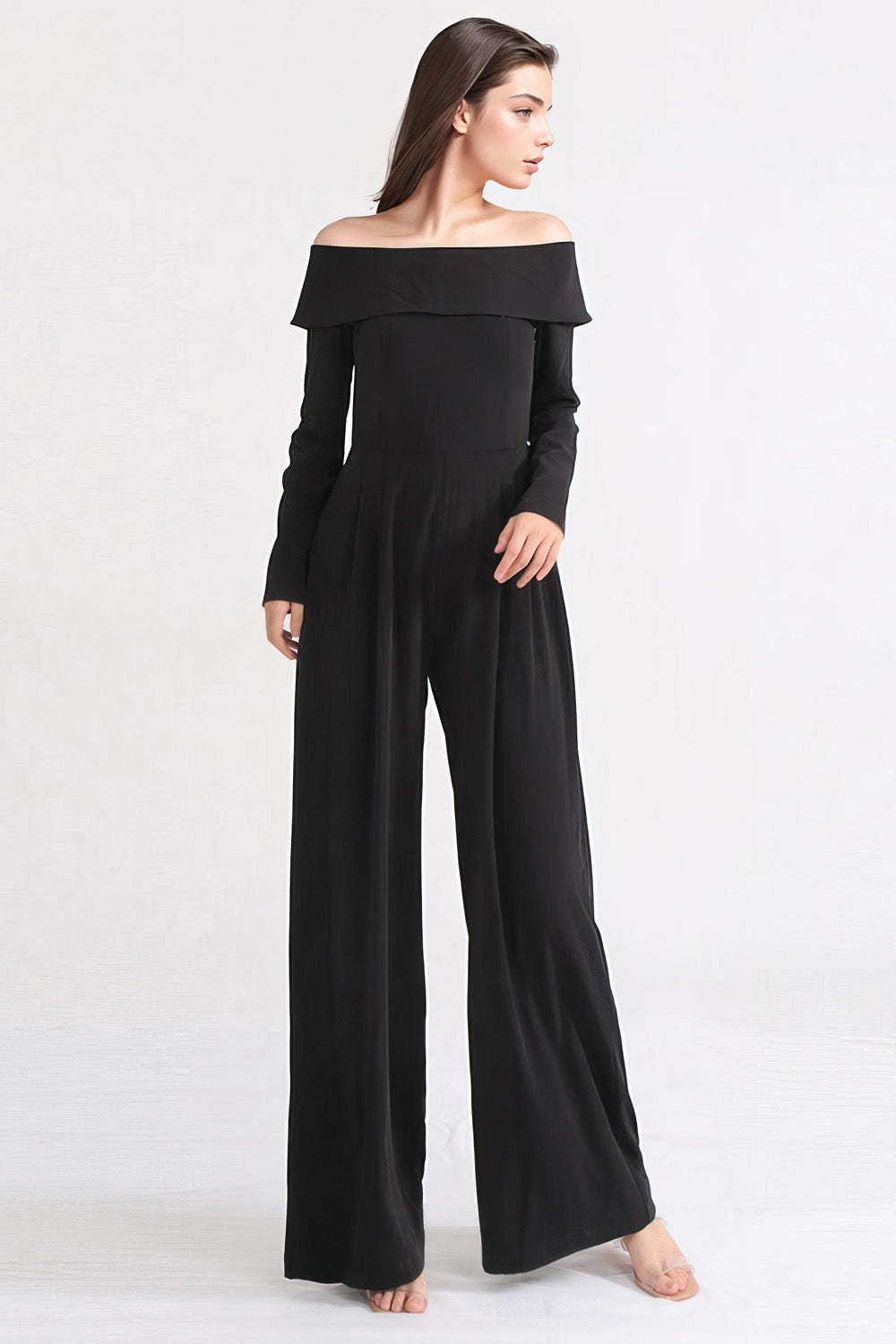 Off Shoulders Jumpsuit - Black