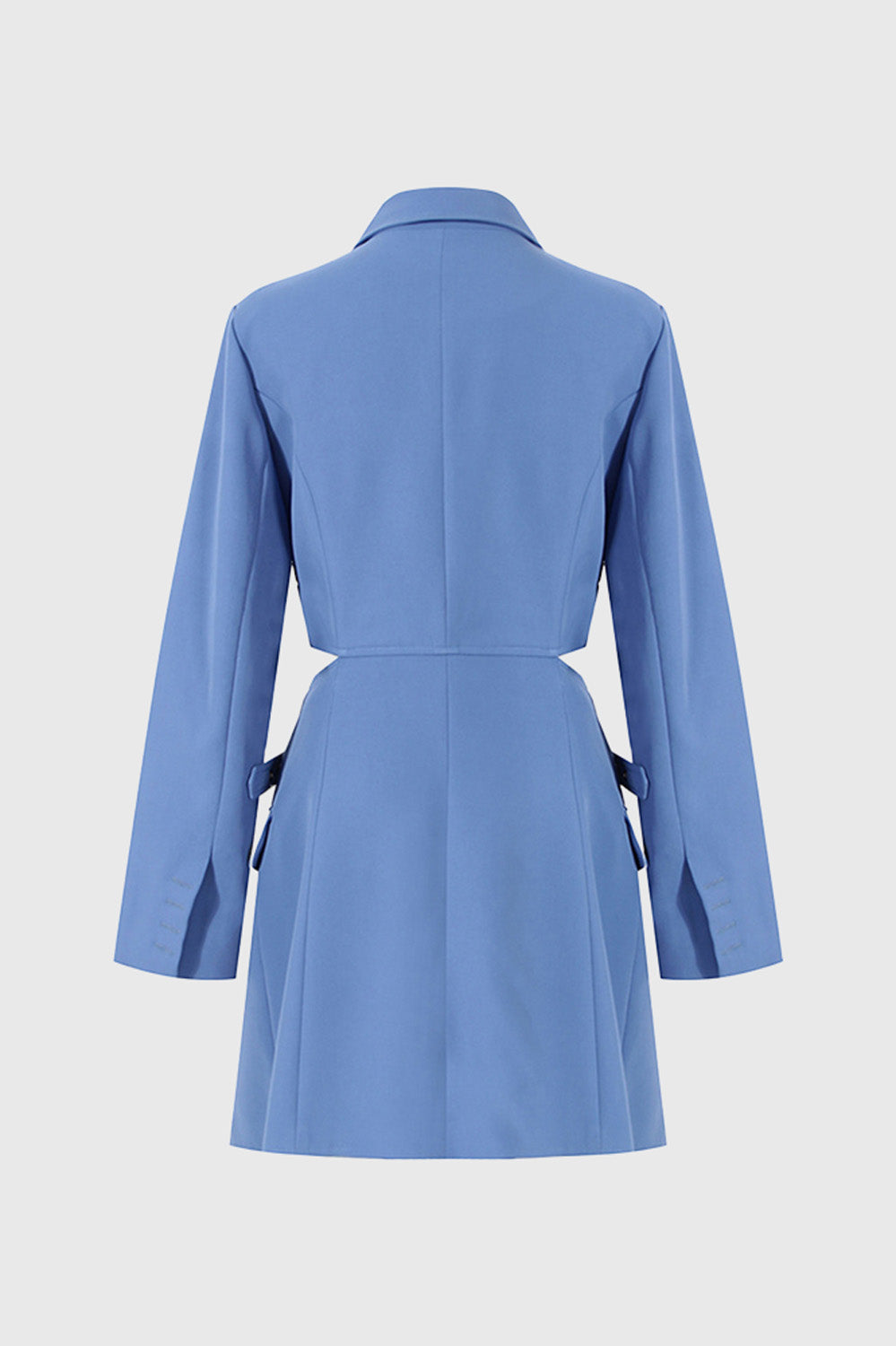 Robe Blazer Courte avec Ceintures - Bleu