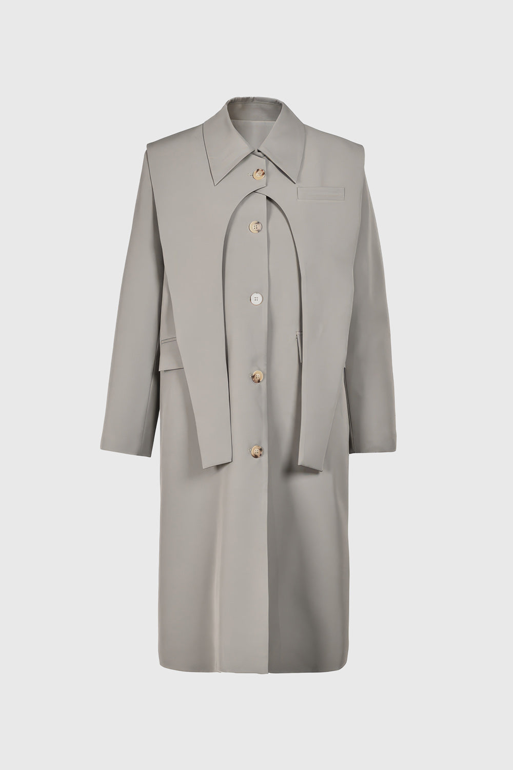 Trenchcoat with Double Layer Detail - Apricot