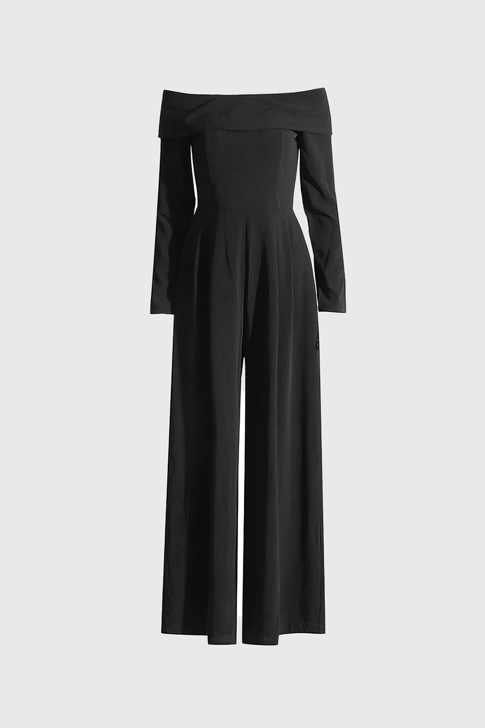 Schulterfreier Jumpsuit - Schwarz