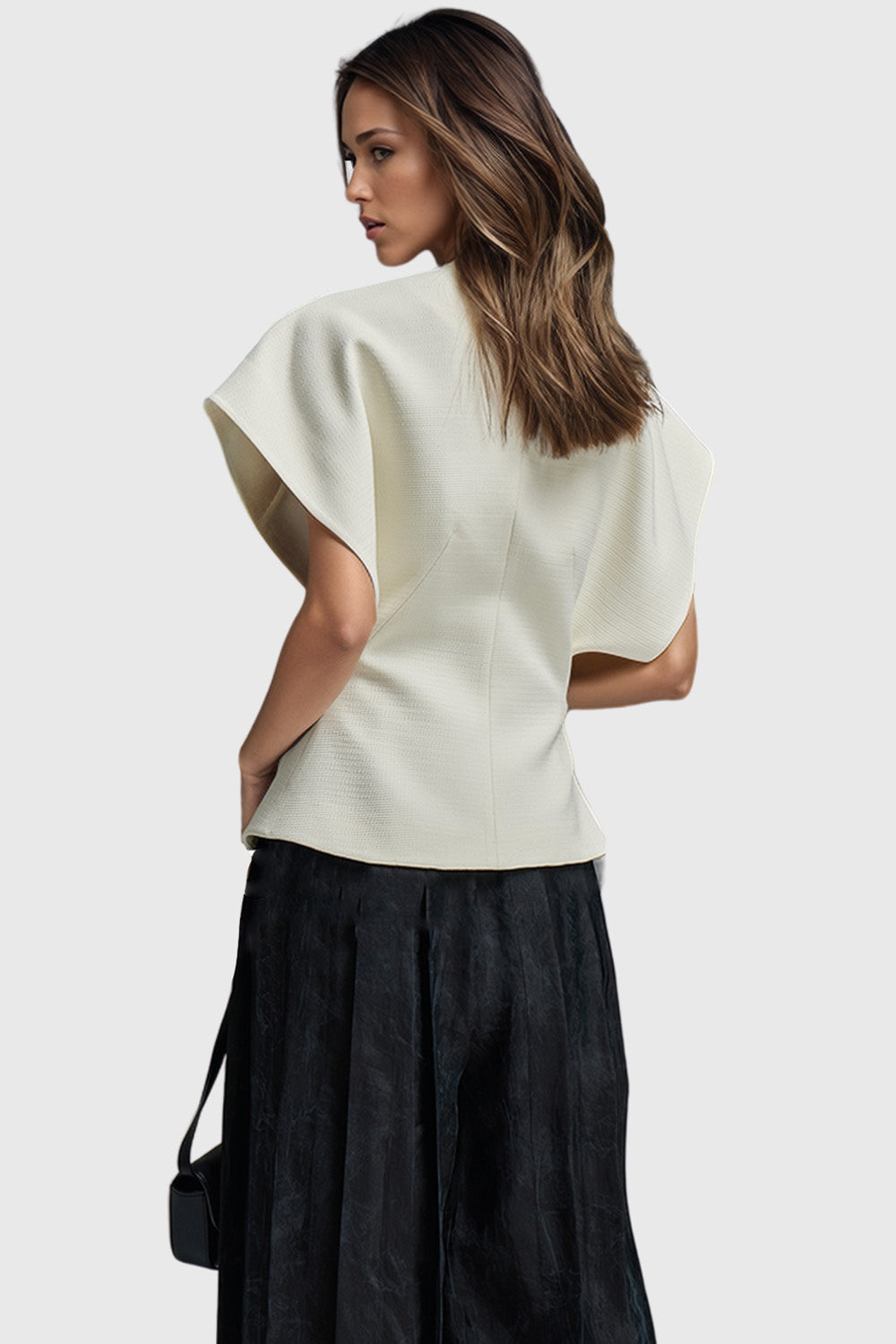 Weste mit einem Knopf - Weiß