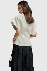 Weste mit einem Knopf - Weiß