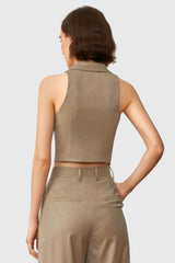 Weste mit Kragen - Braun