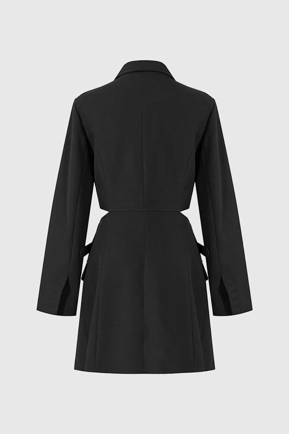 Robe Blazer Courte avec Ceintures - Noir