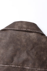 Veste en cuir vintage - Vert foncé