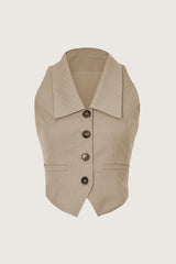Weste mit Kragen - Braun