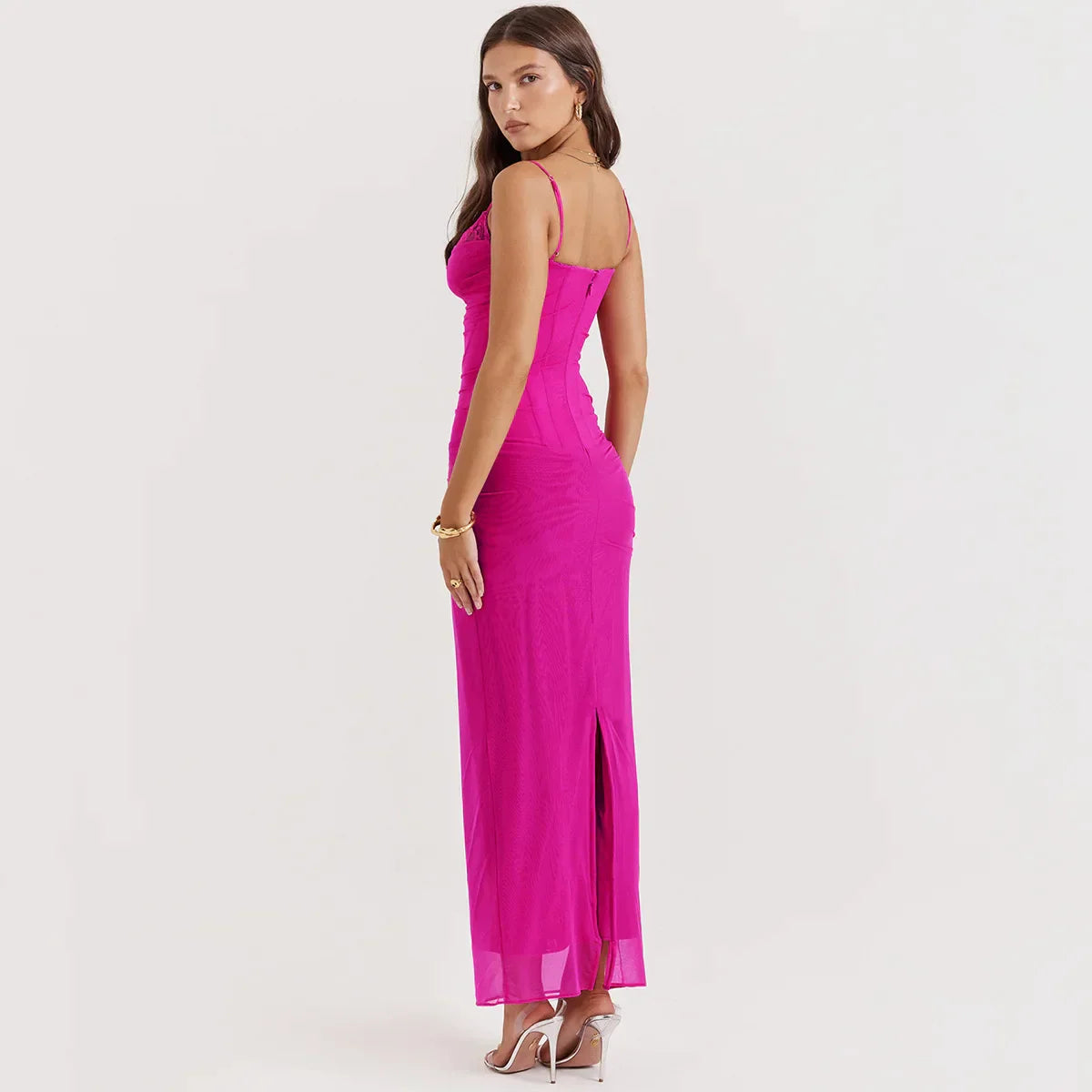 POSTO BODYCON MAXI-Kleid mit TRÄGERN