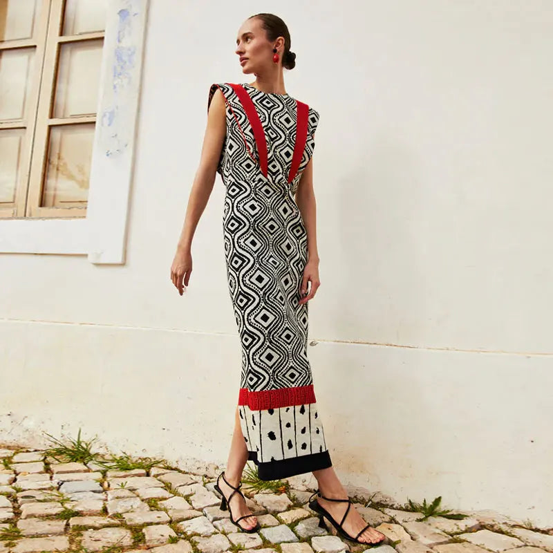 PRINTED FLY SleeveS MAXI Dress