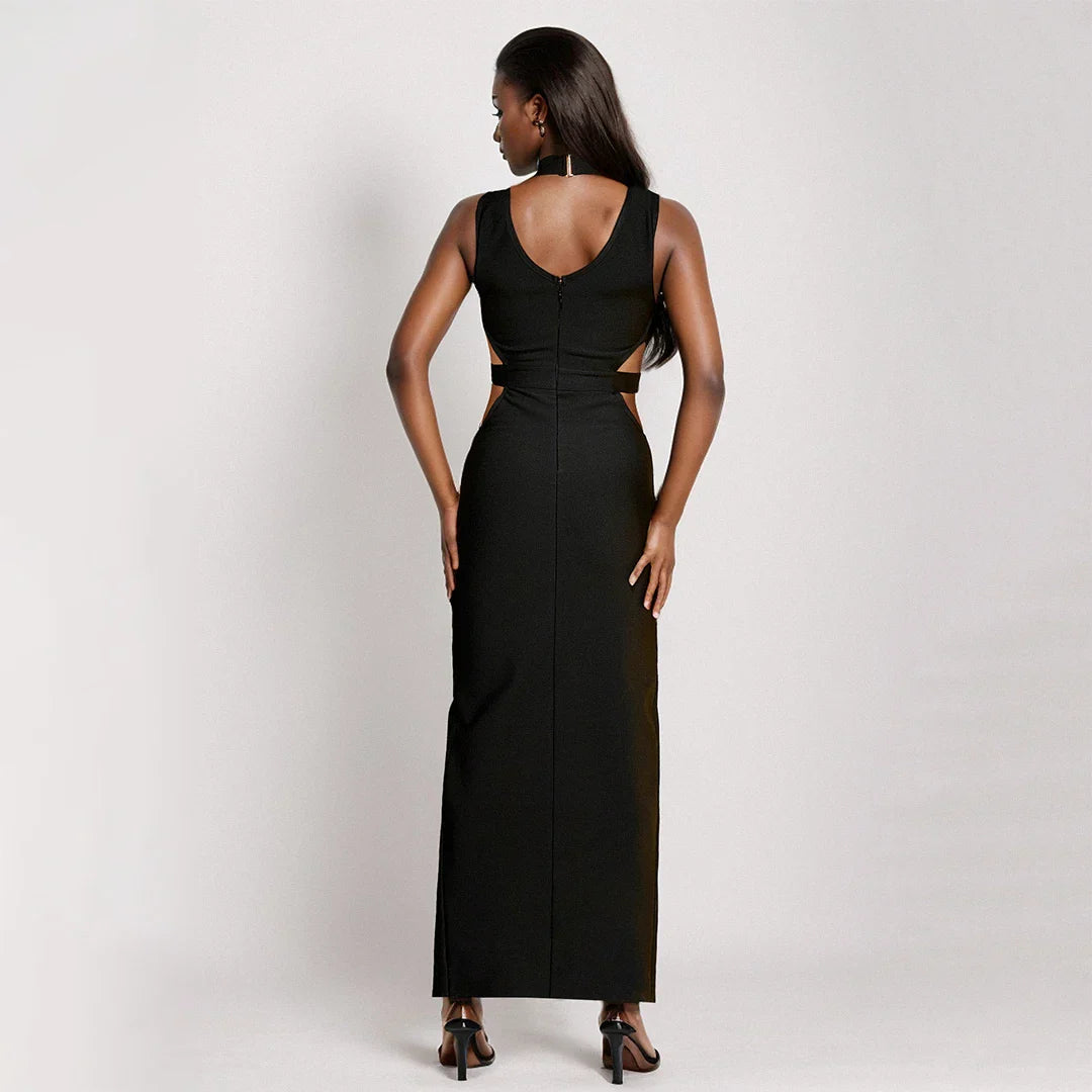 Mesh Hollow Out BANDAGE MAXI Dress