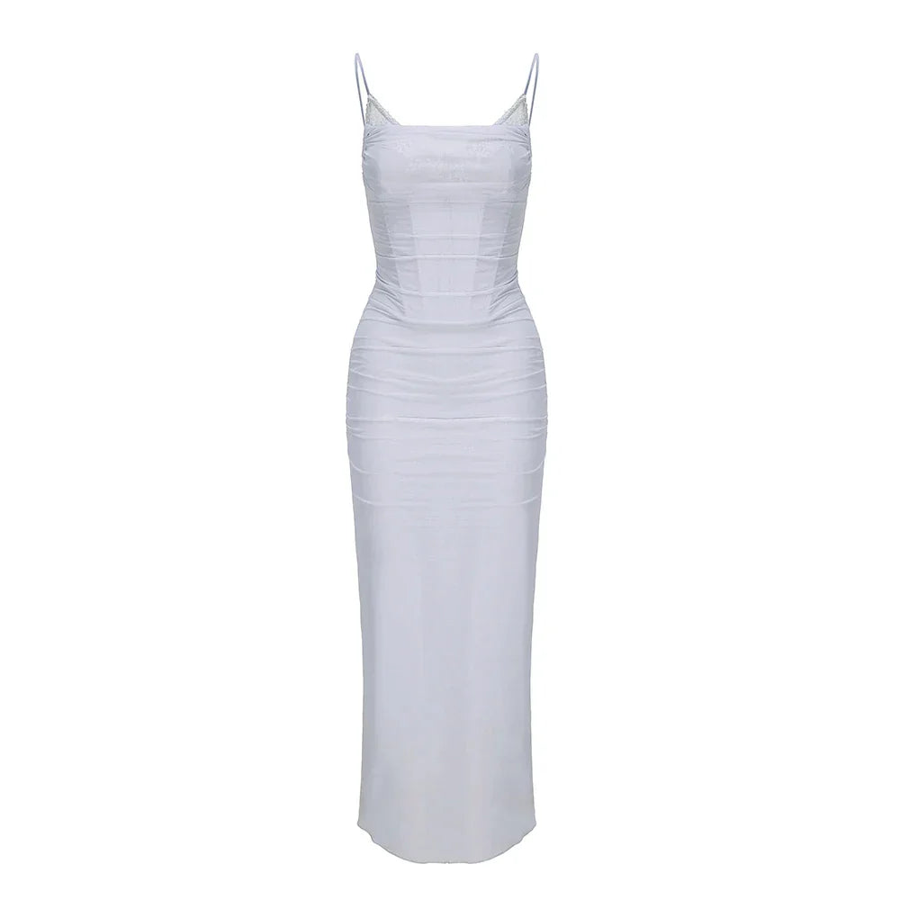 POSTO BODYCON MAXI-Kleid mit TRÄGERN