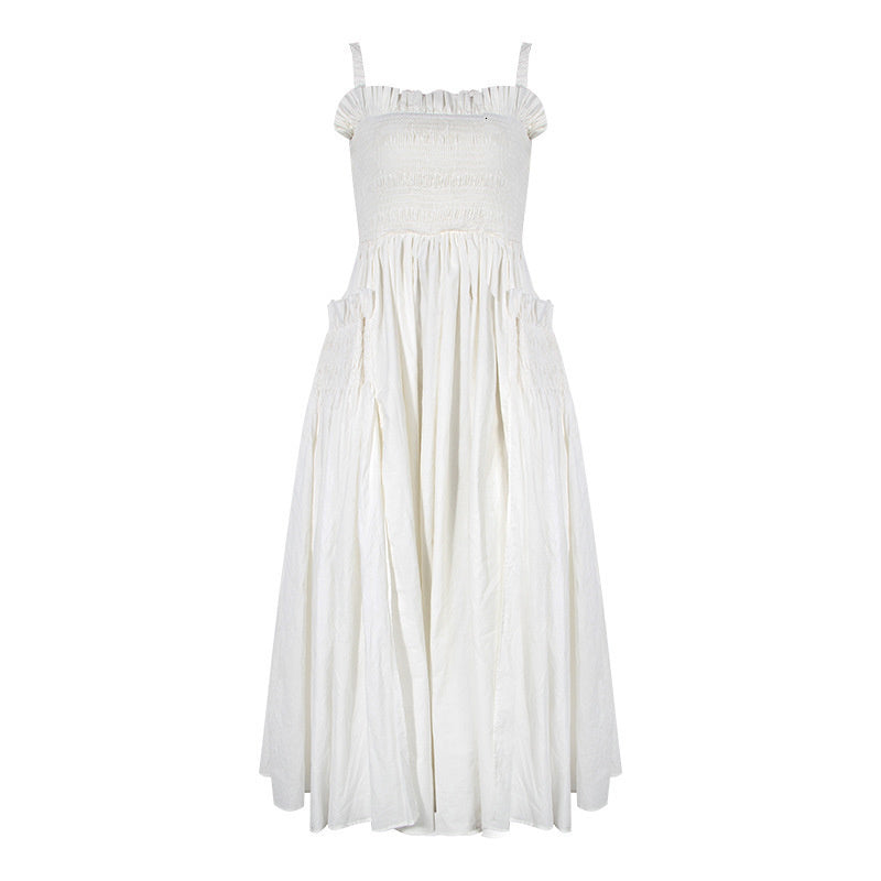 TAKARA Rückenfreies STRAPS PUFF MAXI Kleid