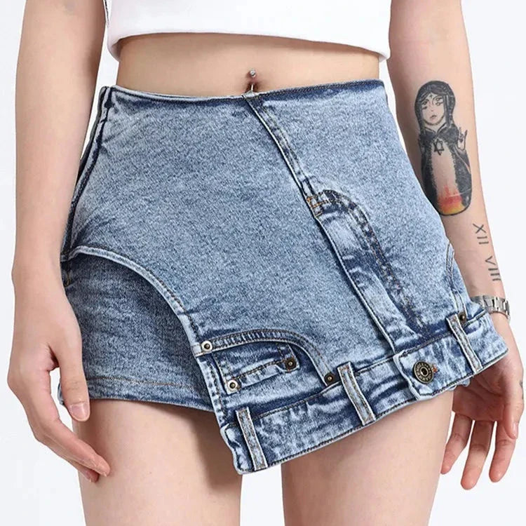 Upside-Down-Jeans Minirock