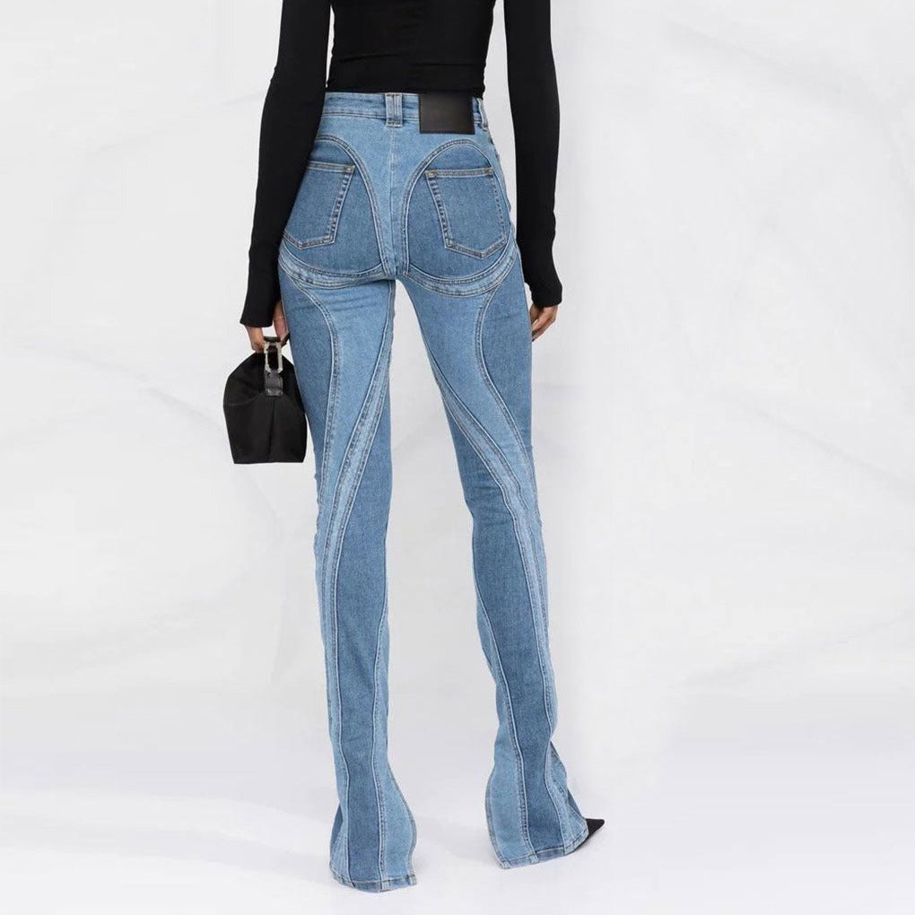 MIDORY JEANS MIT HOHER TAILLE UND PANEELEN