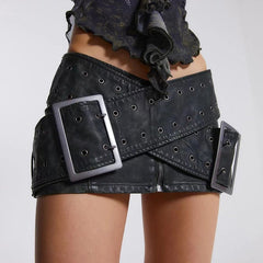 Baylor Belts Low Waist Mini Skirt