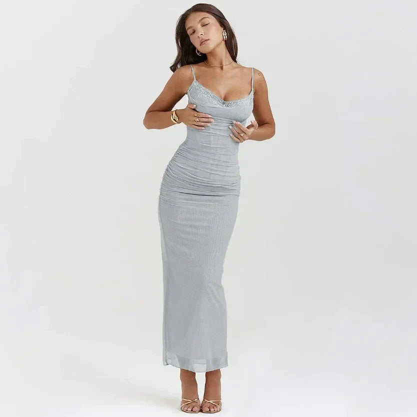 POSTO BODYCON MAXI-Kleid mit TRÄGERN