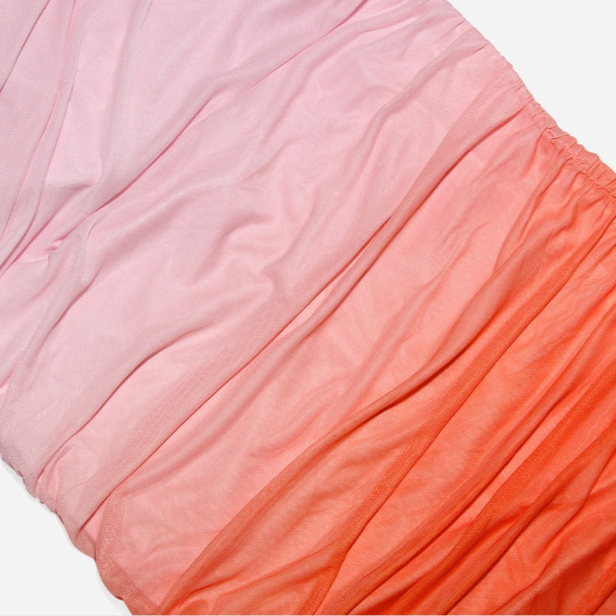 ASHY GRADIENT PINK ORANGE BODYCON MAXIKLEID