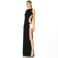 TOMOKO DOUBLE SIDE SLIT BOWS MAXI Dress