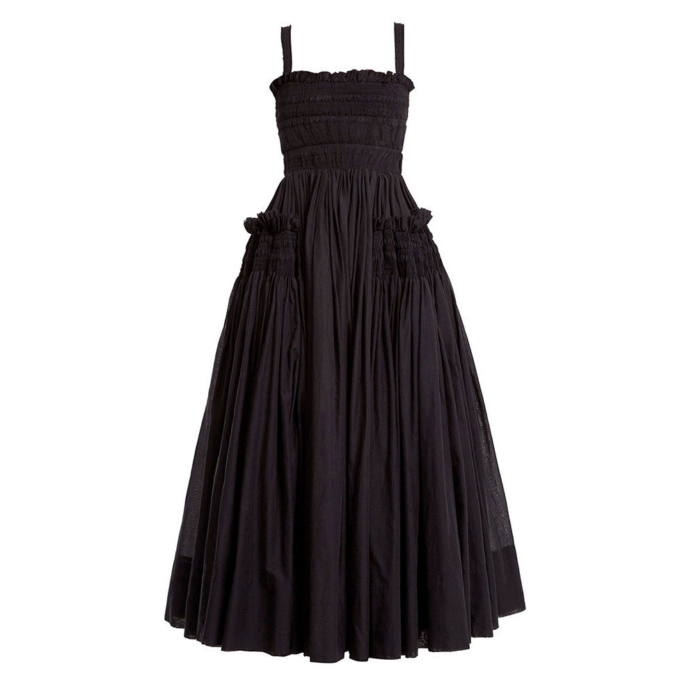 TAKARA Rückenfreies STRAPS PUFF MAXI Kleid