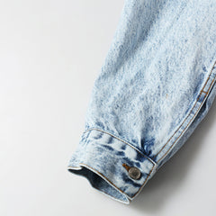 Coole Jeans-Bolerojacke mit Kragen, überschnittenen Schultern und langen Ärmeln