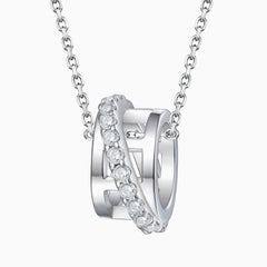 Crossover Pavé Zirkonia Eternity Dreifach-Creolen Sterling Silber Schmuckset