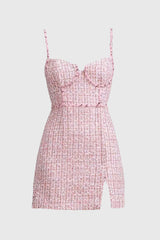 Textured Mini Dress - Pink