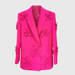 FUCHSIA Blazer with Flowers