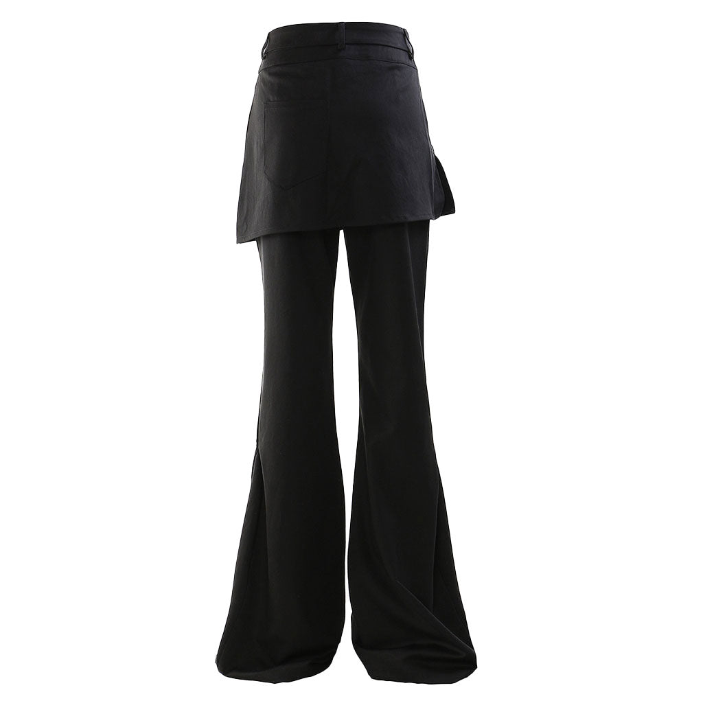 Dramatic Pants Dramatic High Waist Metallic Zipper Cargo Pocket Layered Flared Pants ...