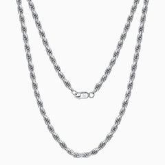 Dynamic Twisted Rope Pure Color Sterling Silver 1.5MM Chain NeckLace