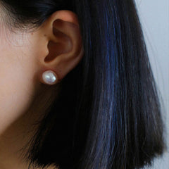 Easy To Match Simple Natural Baroque Freshwater Pearl Stud Earrings