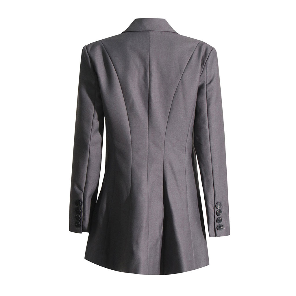 Edge Big Bow Detail Reverskragen Schulterpolster Langarm Einreihiger Blazer