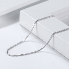 Effortless Chic Pure Color Sterling Silver 1.2MM Wheat Chain NeckLace