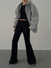 Minimalist Zipper Hooded Sweatshirt