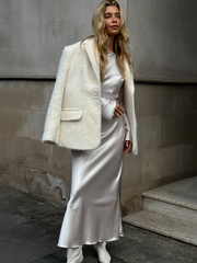 Loose Lapel Fluffy Jacket