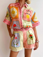 Linen Shirt & Shorts Set