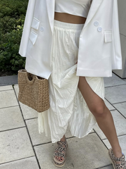 Pleated midi skirt