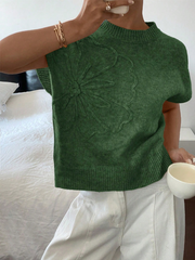 Embroidered knit vest