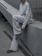 Knitted split top and trouser set