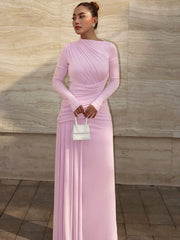 Ruffled Round-Neck Dress