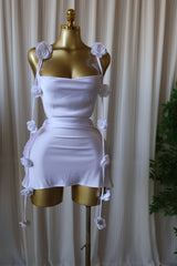 Otillie Rose Halter Satin Mini Dress