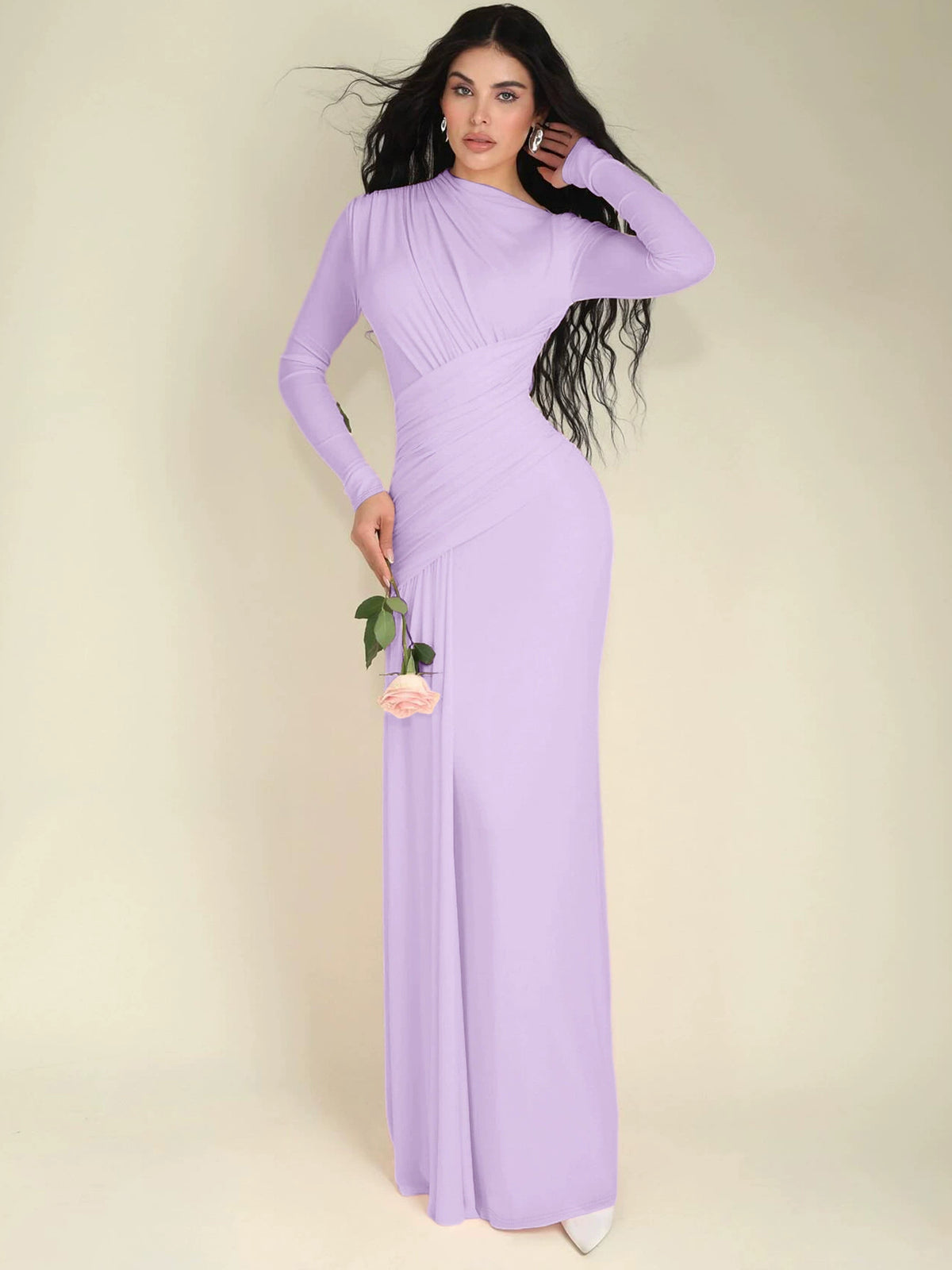 Ruffled Round-Neck Dress